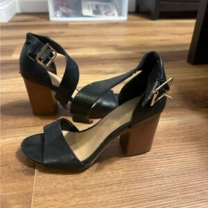 Merona Black Chunky Heel Sandals